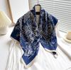 Literary Style Ink Painting Silk Scarf 90Cm Twill Scarf National Style Elegant And Generous Scarf Sunscreen Shawl Headscarf Women