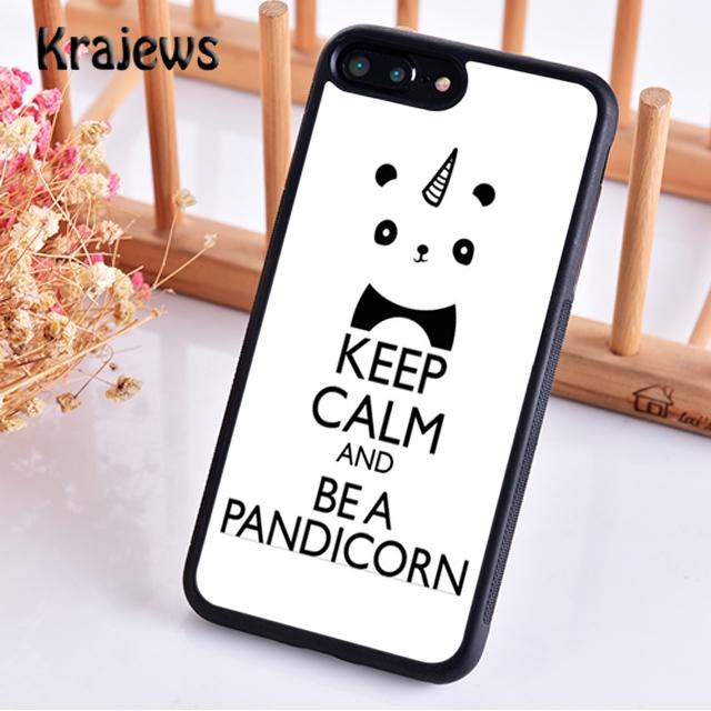 Krajews Cute keep calm and be a pandicorn panda Phone Case For iPhone 17 Air 16 15 14 plus 11 12 13 pro max coque Fundas