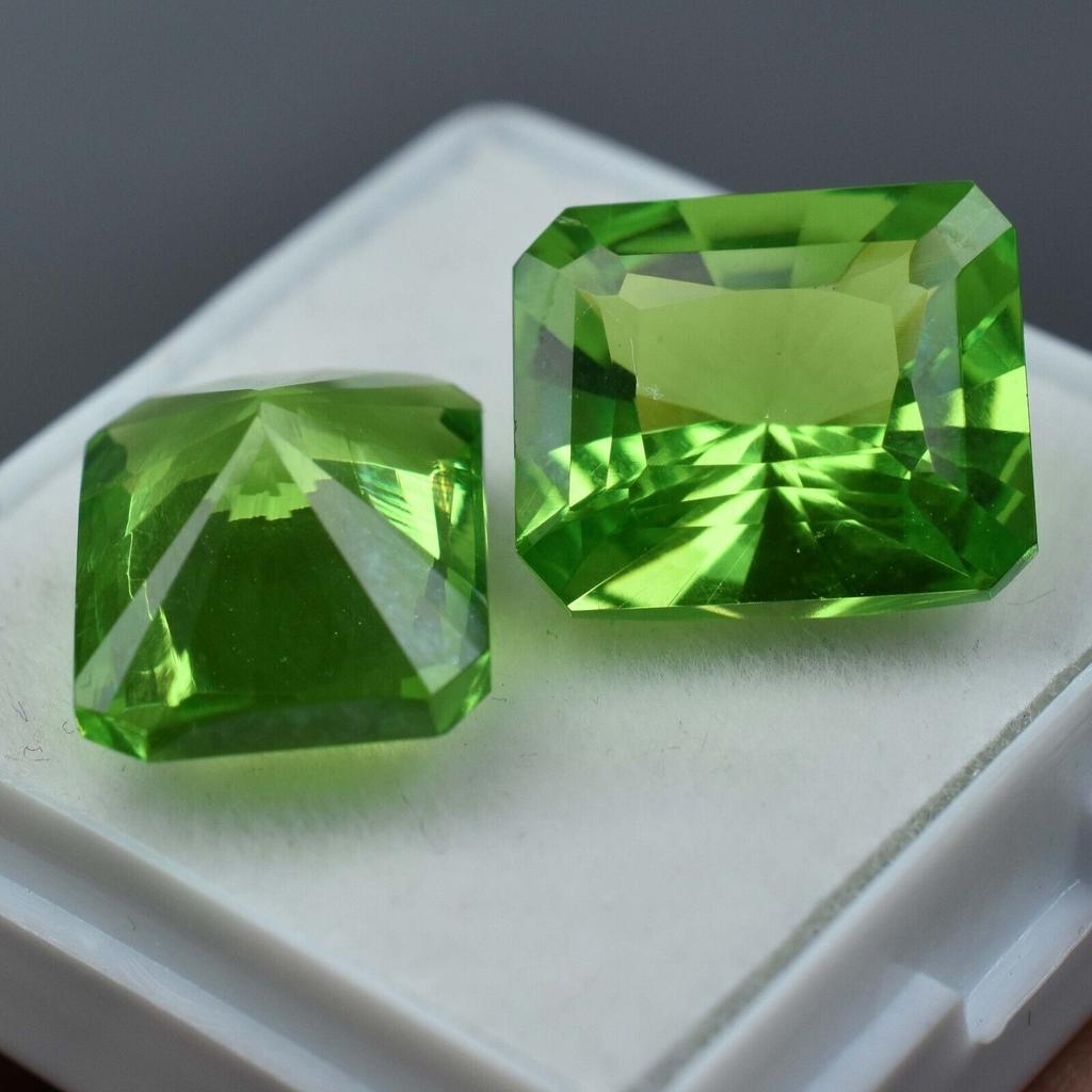 Natural GREEN Peridot 16.50 Ct Emerald Cut Gemstone For Collections