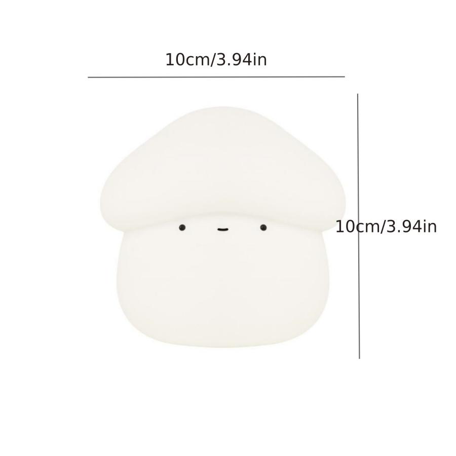Cute Silicone Rechargeable Bedside Timing Function Touch Table Lamp Mushroom Night Light for  Bedroom