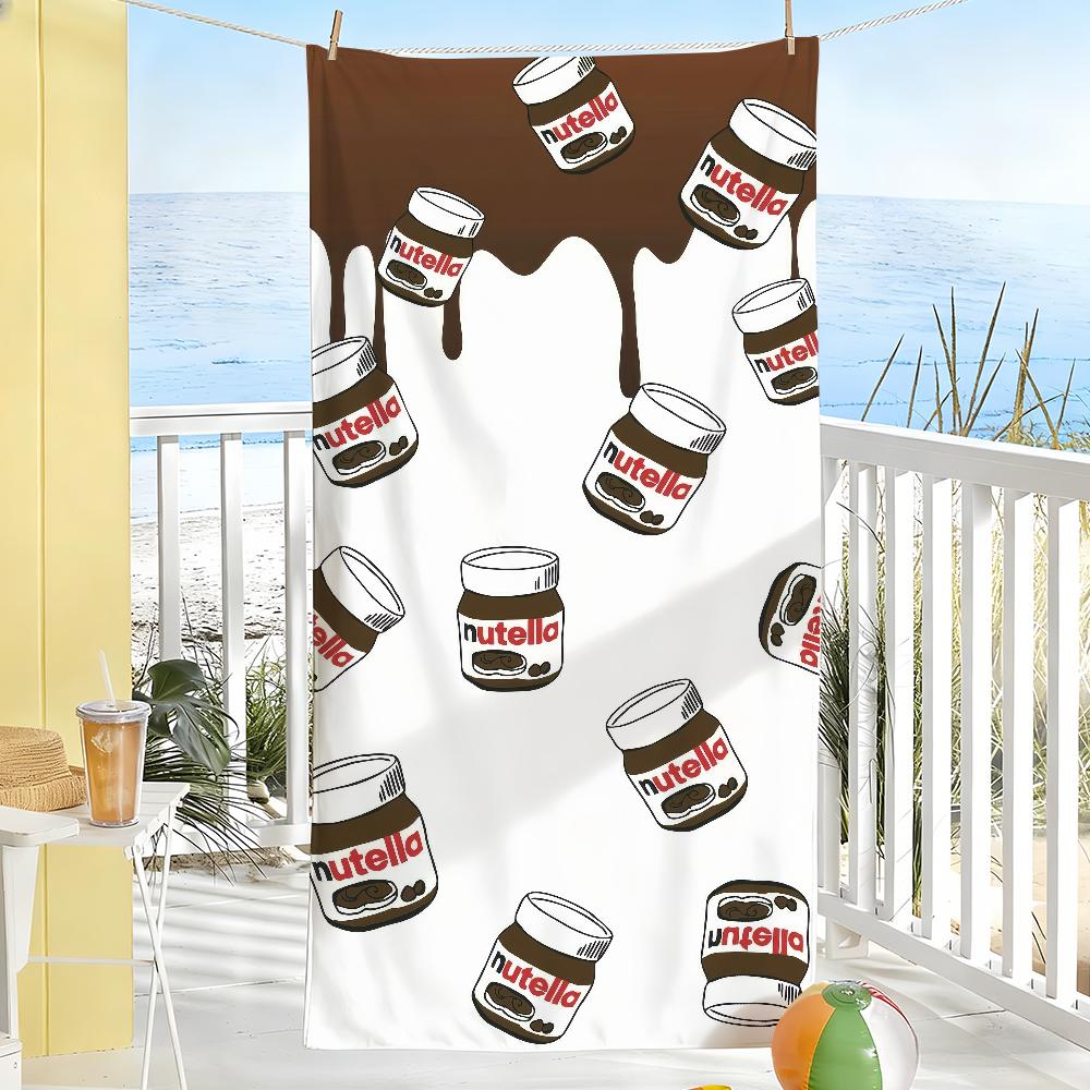 Шоколадное Сладкое N-Nutellas-S Логотип Полотенце Мягкое Бассейн Подарок Для Путешествий Спортзал Душ Кемпинг Быстросохнущее Спортивное Большие Пляжные Полотенца