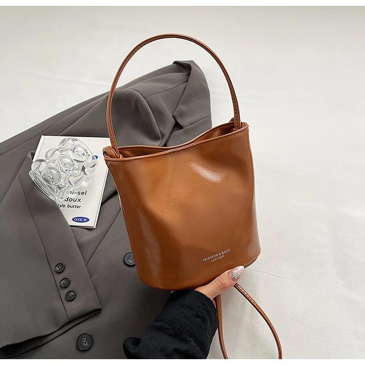 Универсальная женская сумка-мессенджер, элегантная сумка-ведро, высококачественная портативная сумка, популярная красная сумка