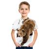 Kids T-shirts Short Sleeve Funny Lovely Bear Casual Clothes Boys Girls Tee Apparel