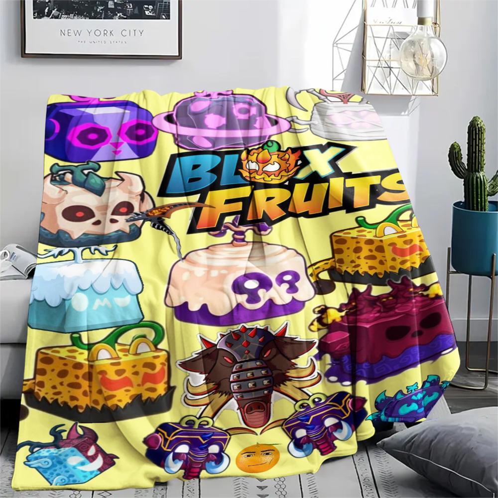 1 шт. Фланелевое одеяло с принтом игры Blox Fruits, Высококачественное, Удобное для всех сезонов, Декор для дома, Тепло и уют, Идеально для рождественских подарков 10