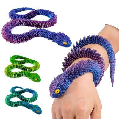 3D-печатная фигурка змеи с подвижными суставами, фигурка змеи, шарнирная модель животного, игрушка для домашнего офиса, книжной полки, украшения рабочего стола, орнамент