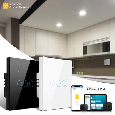 Умный дом Homekit умный настенный выключатель WIFI выключатели стеклянный сенсорный переключатель 220 В-240 В умный выключатель света