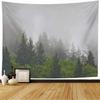 VIKAMA Misty Forest Tapestry Gradient Blue Pine Forest Nordic Minimalist Style Living Room Room Decoration