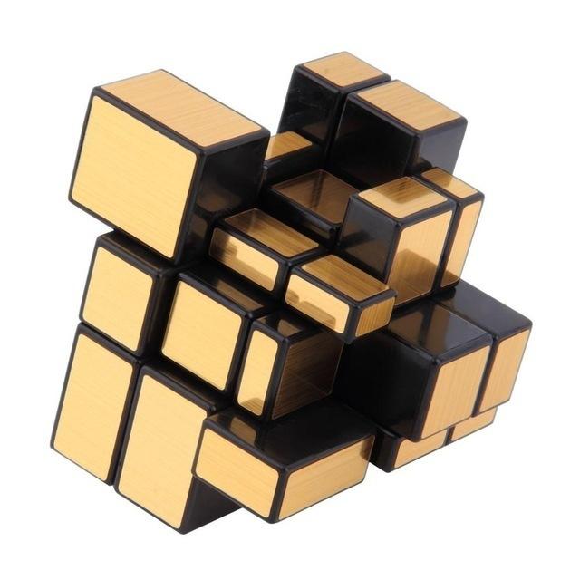 Magic Mirror Polished Cube 3x3 Gold Silver 333 Speed Hungarian 3 D Three Per Three Golden 8 Yr To 10 Years Old Boy Toy Gray Tone
