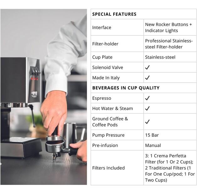 Coffee Machine Gaggia RI9481/11 New Classic Evo Stainless Steel