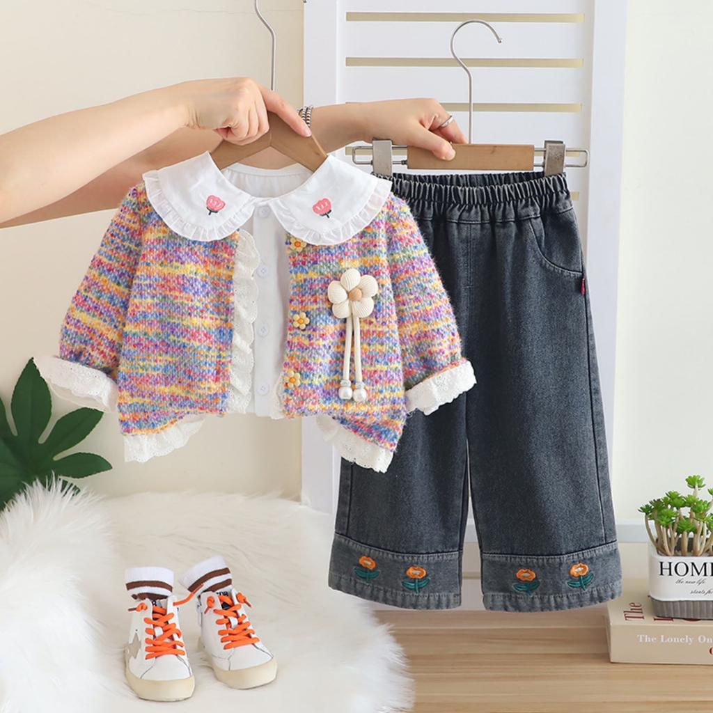 Детский повседневный комплект с длинным рукавом, удобные наряды для повседневной носки