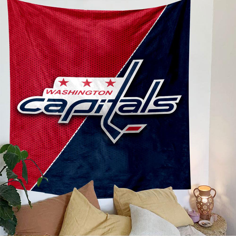 Гобелен Washington Capitals для стены, Постер с логотипом хоккейной команды НХЛ, Спортивный декор для стены спальни, гостиной, общежития
