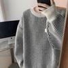 High Street Fashion Stripe Sweater Men Chic Soft and Sticky Autumn Winter Laziness Loose Knitted Casual All-match Pullovers