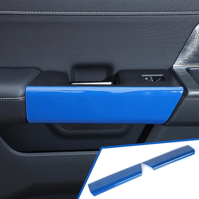 Interior Upgrade Accessories Rear Door Inner Handle Panel Trim Cover Sticker Protector for Ford F150 Raptor 2021 2022 2023 2024 2025 Red Carbon Fiber