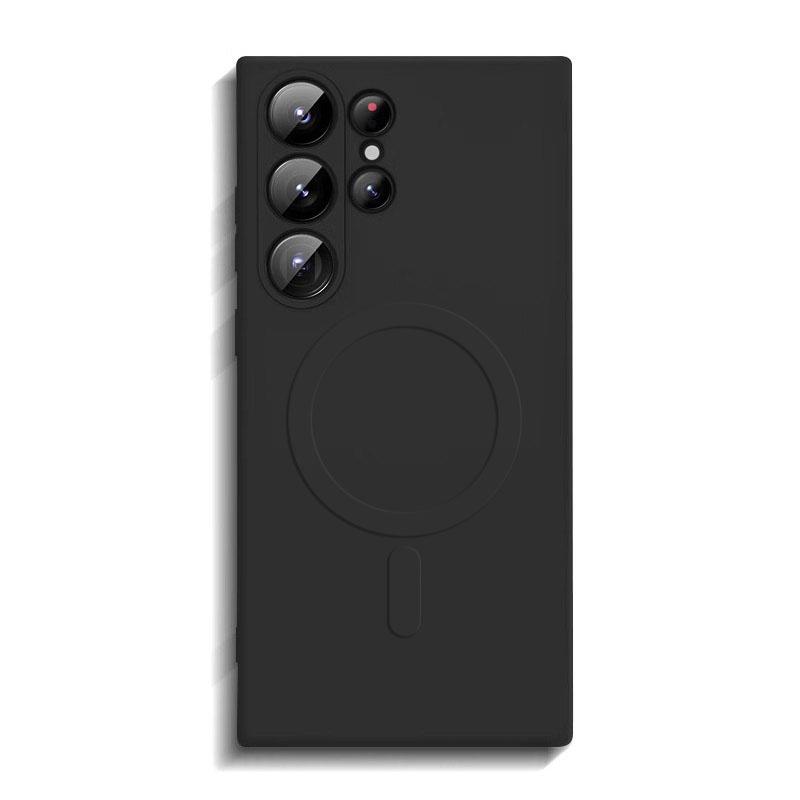 Для Magsafe Магнитный беспроводной зарядный чехол для телефона Samsung Galaxy S24 S23 Ultra Plus S24Ultra Чехлы Мягкий жидкий силиконовый чехол