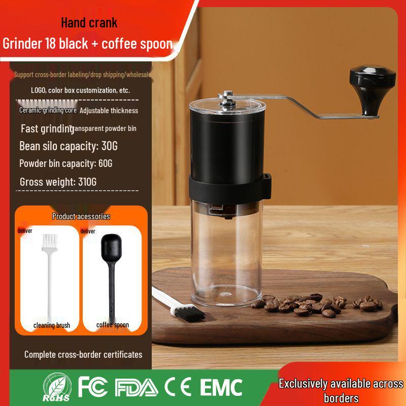 Wireless Portable Coffee Grinder with External Adjustment for Camping, Hand Drip, and Espresso