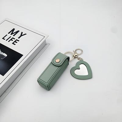 1 шт. Портативный Красный Конверт Зеркало Любви Футляр для Помады из Кожи Защитный Милый и Минималистичный Брелок-Подвеска