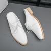 Fashion Summer Hot Selling Men's Leather Casual Shoes Soft Soles Comfortable Loafers Anti Slip Simple White Commuting Walking Shoes