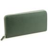 [Abies] Кошелек длинный из натуральной кожи, тисненая коровья кожа, на круговой молнии, зеленый