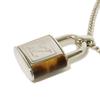 Б/у подвеска LV из тигрового глаза (M62668, 7984) с колье с логотипом LV Signature и замком. Камень Коричневый Мужской из Японии