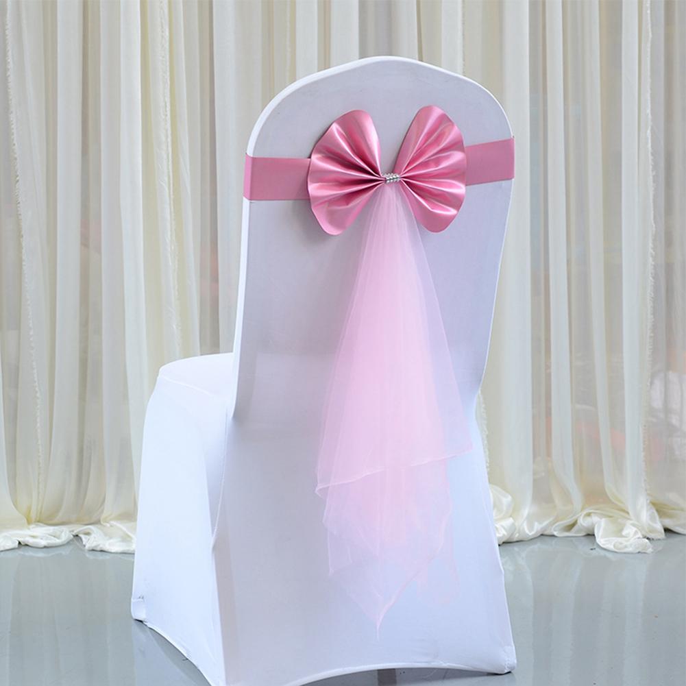 10Pcs Organza Chair Sashes Knot Bands Chair Bows For For Wedding Party Banquet Event Country Wedding Chair Decoration