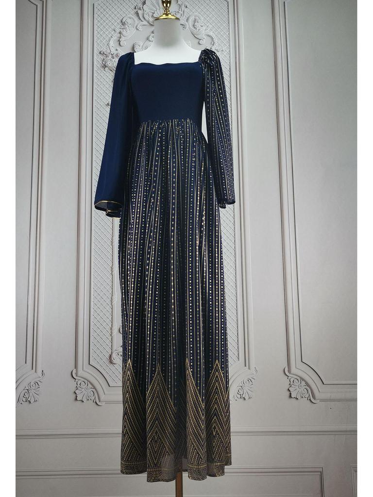 4067 Дубайская мода: Арабская роба нового стиля с европейским и американским тиснением фольгой и цветочным дизайном