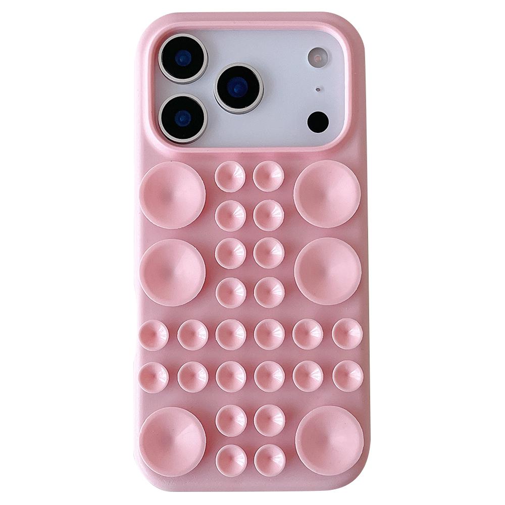 For iPhone 17 Pro Case Suction Cup Silicone Phone Cover with Fabric Lining