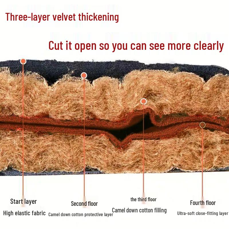 Мужской теплый зимний комплект: Хлопковый утепленный костюм (куртка и брюки) для пожилых – с флисовой подкладкой, верблюжий пух, идеально для папы или дедушки.
