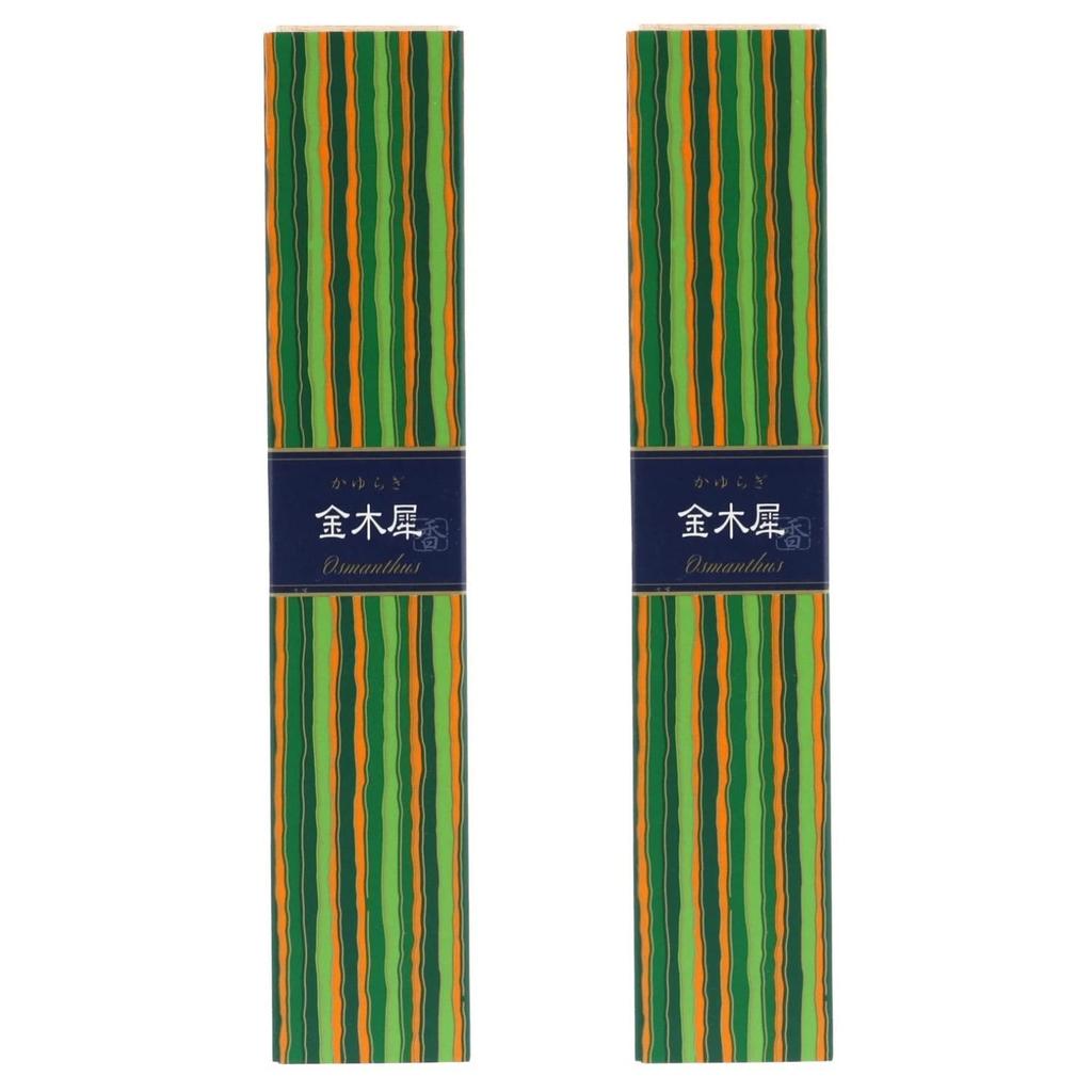 Nippon Kodo Kayuragi Kinmokusei Османтус Фруктово-Цветочный Ладан 40 Палочек x 2 с Держателем в Шкатулке из Древесины Паулонии