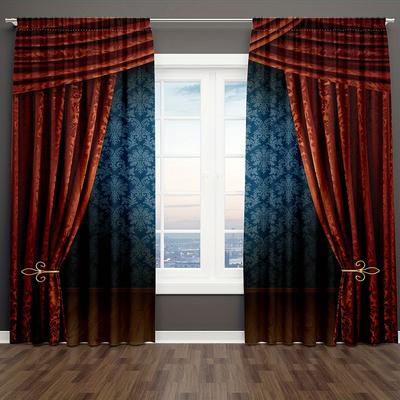 2 шт. Винтажные викторианские шторы с 3D-принтом, ретро-узор для гостиной и спальни, домашний декор для классической сцены, театральной атмосферы