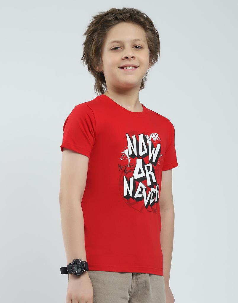 Футболка для мальчика стандартного кроя с принтом | Полурукав | Круглый вырез | Повседневная футболка для мальчика