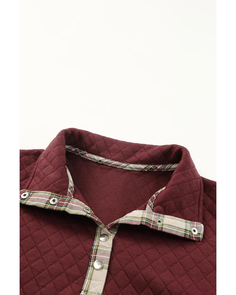 Azura Exchange Свитшот с геометрической текстурой и клетчатой отделкой