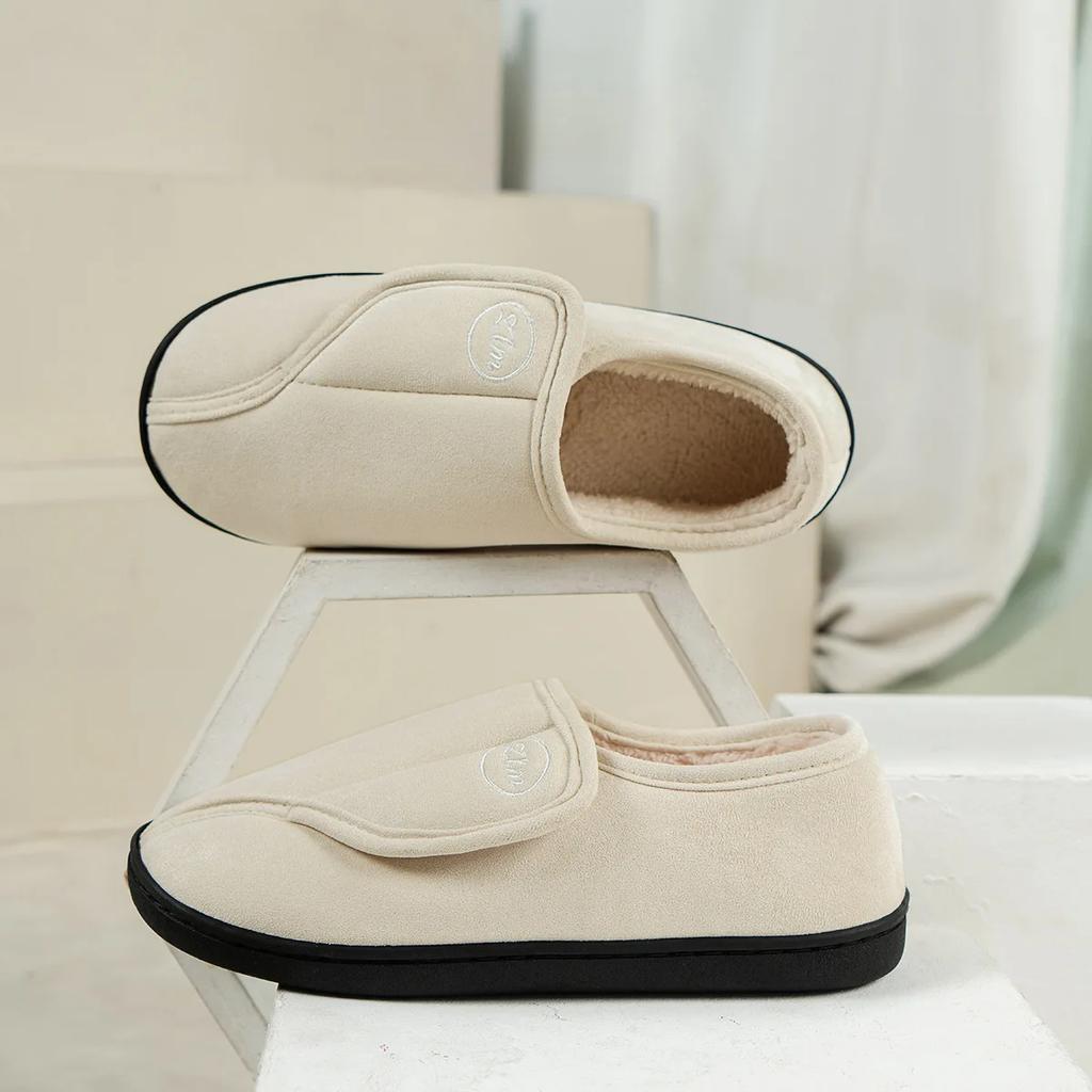 Fashion Women Cotton Shoes 2024 New Faux Suede Plush Shoes Indoor Home Floor Anti-slip Warm Thick-soled Lightweight Outerwear Shoes