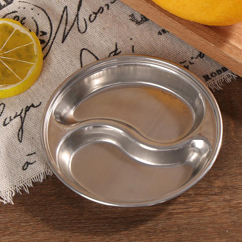 Нержавеющая сталь перец жаркое мясо соус тарелки миска отдельные суши уксус соевый соус тарелки столовые приборы еда приправа лоток 1/2/3 решетки