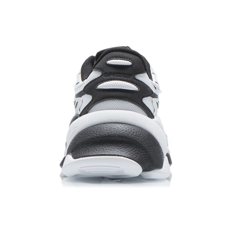 Li Ning CF Rebound Cushioning Thick Sole Sports Shoes Women Sneakers White Black AGLR166-2