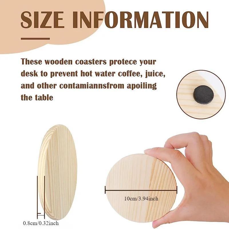 Unfinished Wood Coasters Round Blank Slices for DIY Architectural Models Drawing Paint Household Supplies