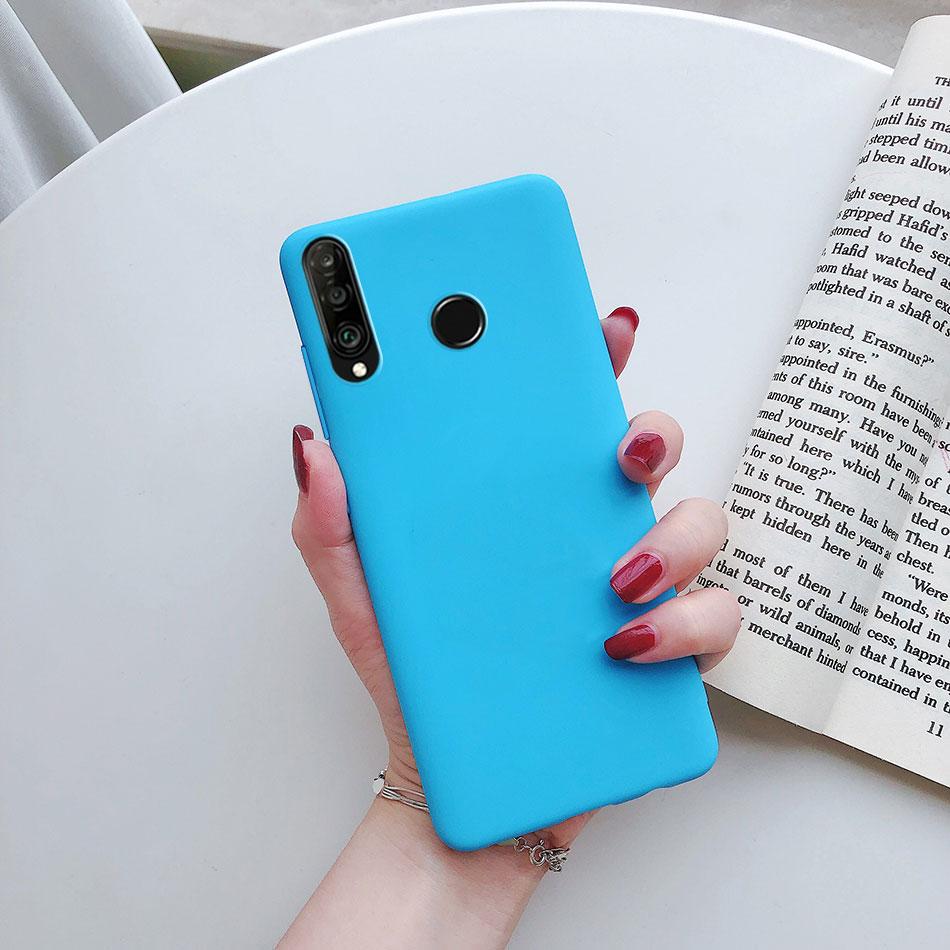 Силиконовый чехол для телефона цвета конфет для Huawei P30 Lite P20 Lite P40 lite EP Smart Z Y5 Y6 Y7 Y9 2019 Y5P Y6P Y7P матовый мягкий чехол