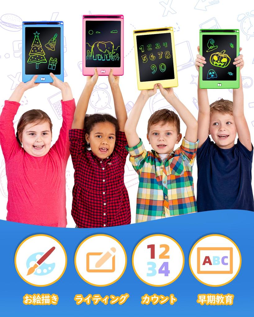 POPERFUN Электронная доска для заметок Высокая заменяемая доска для рисования с замком Boogie Развивающий подарок для возраста 6 лет 2 штуки 8,5-дюймовый блокнот, Яркость, Батарея,