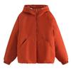 Women Short Medium Length Down Jacket Winter Warm Stand Collar Solid Color Casual Outerwear Coat
