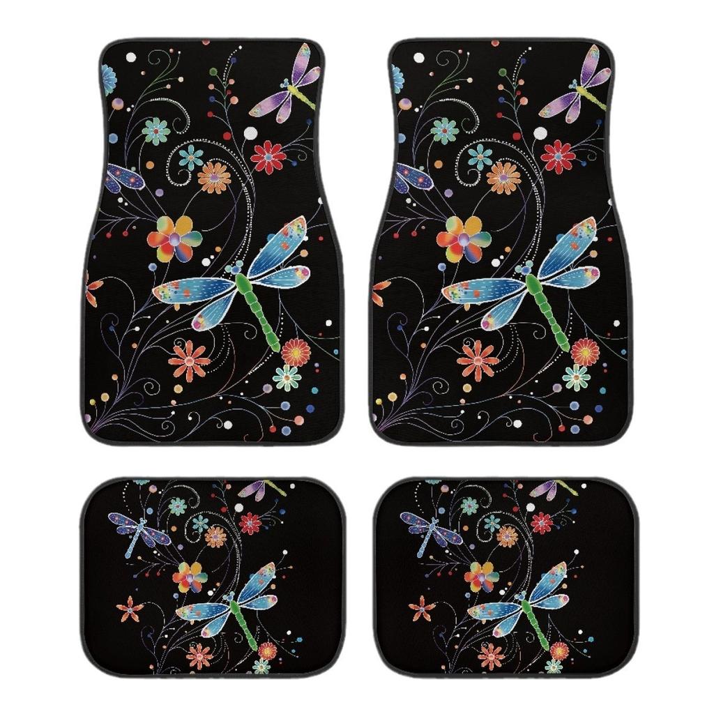 Cross-Border Temu Dragonfly Crystal Velvet Is Dirt-Resistant And Easy To Take Care Of. The Car Mat Is Non-Slip, Wear-Resistant And Easy To Clean