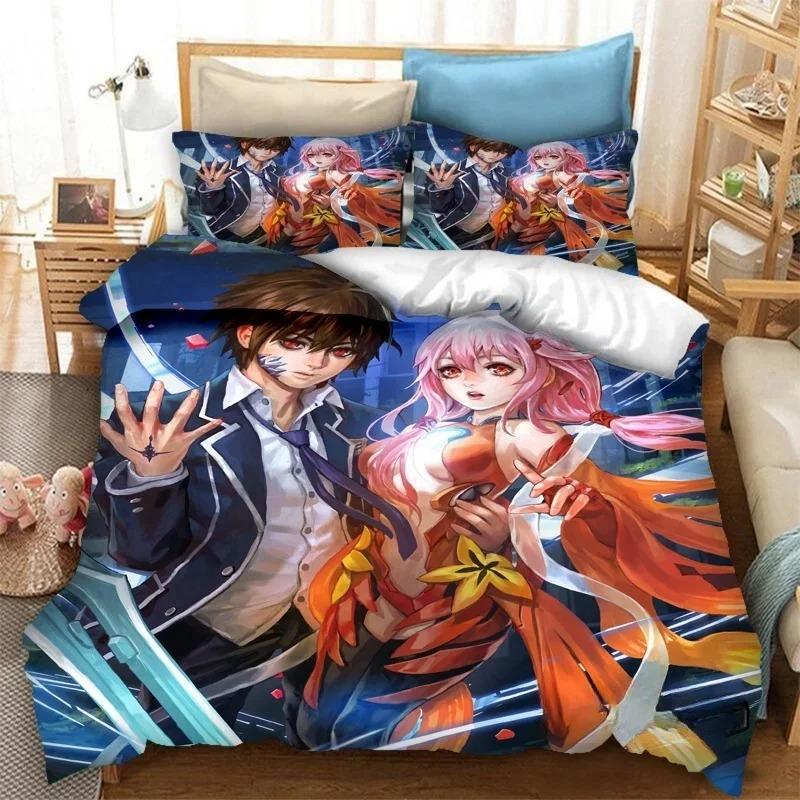 Модный 3D-принт аниме Guilty Crown Комплект постельного белья Пододеяльники Наволочки Мультяшный стеганый плед Комплекты постельного белья Домашний текстиль