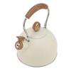 2.5 Liter Whistling Tea Kettle Stainless Steel Teapot with Handle for Electric Stove Gas Stove Beige