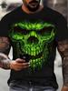 Punk Style Etro Men's T-shirt Horror Skull 3D Print T-Shirt Summer Crew Neck Short Sleeve Fashion Oversized Tees Men' Clothing