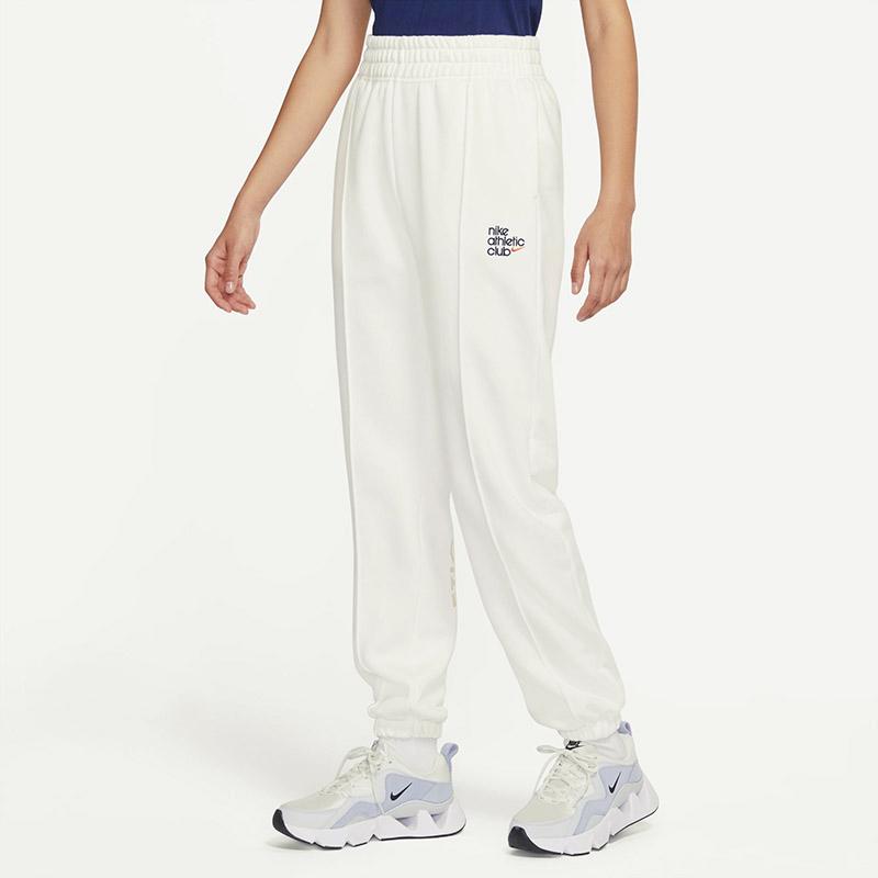 Nike Letter Embroidery Fleece Sports Pants Winter Women Bottoms White DQ9149-133
