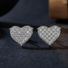 Trendy Heart Shape Moissanite Stud Earrings For Women Silver Color White Bridal Wedding Ear Studs Engagement Jewelry Gift