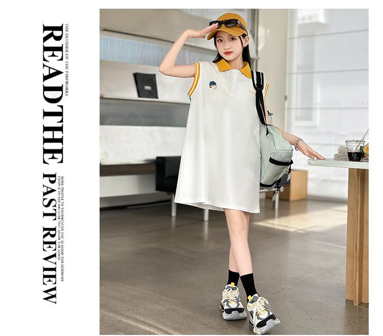 Girls' summer dress, new style, girls' summer dopamine outfit, girls' summer dress, POLO skirt, thin version