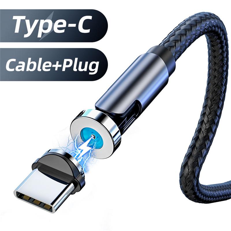 FONKEN 540o Вращение Магнитный кабель Micro USB Магнитное зарядное устройство Кабель Вращающийся USB Тип C Магнит Кабель для iPhone Xiaomi Samsung Cord