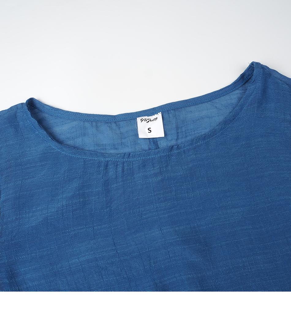 Хлопковая мягкая однотонная блузка, летняя свободная рубашка больших размеров, женские топы и блузки с круглым вырезом и длинными рукавами, аномалистическая повседневная женская туника