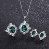 Jewelry Popular Ring Imitation Emerald Dan Pendant Ring 10 * 12 Earrings 6 * 8 Set
