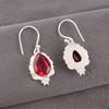 Pink Rubellite Gemstone 925 Solid Silver Handmade Jewelry Dangle Earrings 1.6" EE-163-7