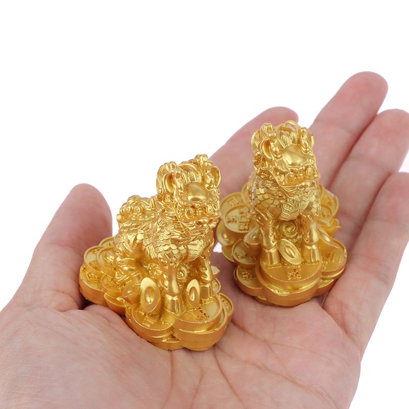 1 пара китайских медных статуэток бога-зверя фэншуй Килин Чи-Лин Килин для украшения дома